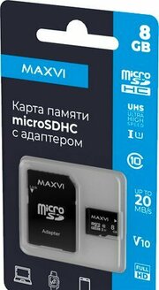 Maxvi microSDHC 8GB MSD8GBC10V10 фото
